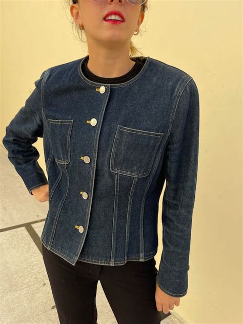 vintage chanel jackets|vintage chanel jean jacket.